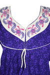Maxi Dress, Kaftan, Purple Nightgown, Housedress, Long Sleeves L/XL