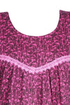 Maxi Kaftan Dress, Dark Pink Printed Cap Sleeves size