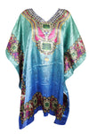 Kaftan Dress, Caftan, Teal Blue Beach Cover Up, Size