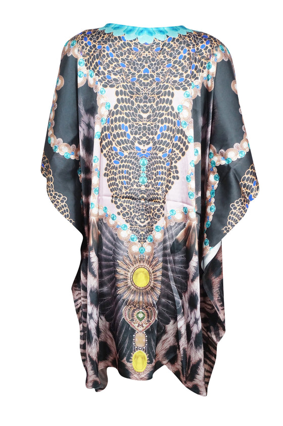 Kaftan Tunic Dress Black Pink Caftan XL