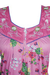 Maxi Dress, Pink Floral Maternity Dress, Sleepwear Dresses, M