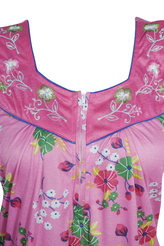 Maxi Dress, Pink Floral Maternity Dress, Sleepwear Dresses, M