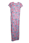 Maxi Dress, Lounger, Patio dress, Boho Pink Blue M