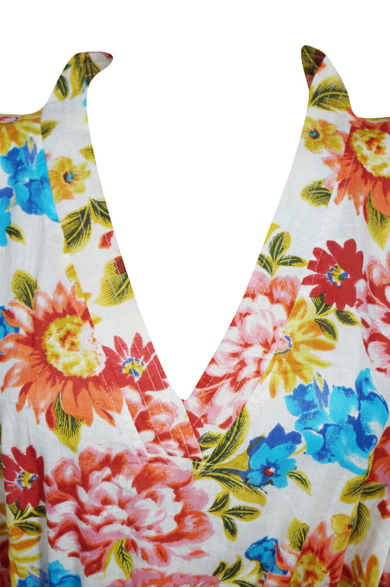 Kaftan Dress Floral Printed Caftan Maternity Dresses, Beach L-2XL