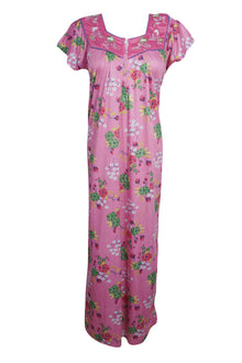  Maxi Dress, Pink Floral Maternity Dress, Sleepwear Dresses, M