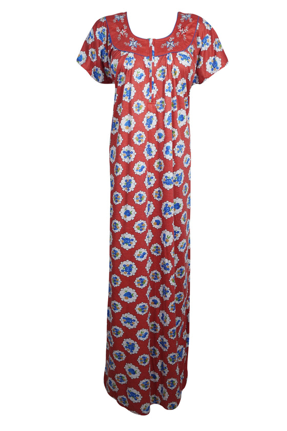 Caftan Maxi Dress, Caftan, Boho Red Blue Floral XL