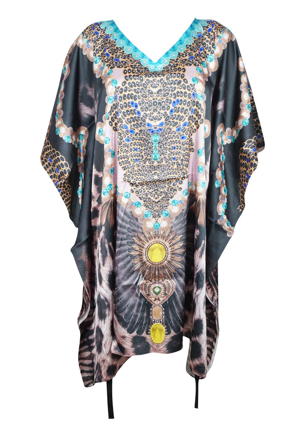 Kaftan Tunic Dress Black Pink Caftan XL