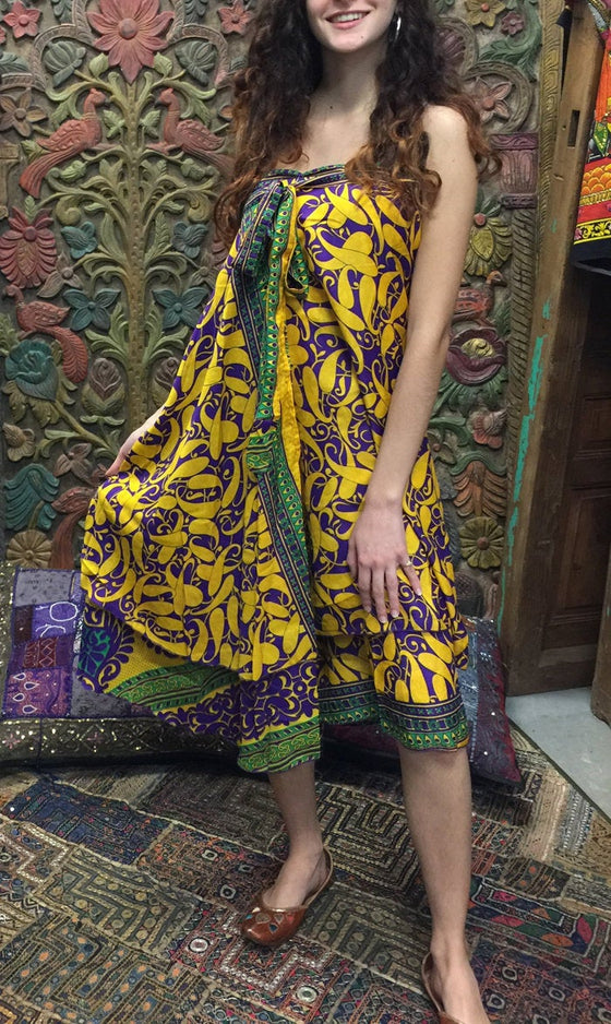 Wrap Skirt, Bohemian Sari Skirt, Beach Wear Size