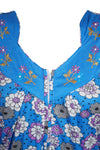 Caftan Maxi Dress, Caftan, Boho Blue White Floral M