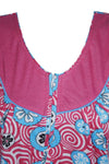 Maxi Dress, Lounger, Patio dress, Boho Pink Blue M
