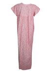 Maxi Caftan Dress, Kaftan, Pink White Floral Printed M