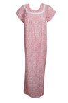 Maxi Caftan Dress, Kaftan, Pink White Floral Printed M