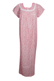  Maxi Caftan Dress, Kaftan, Pink White Floral Printed M