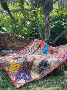  Monsoon Sherbet Orange Tapestry – Embroidered Wall Hanging with Intricate Sequins