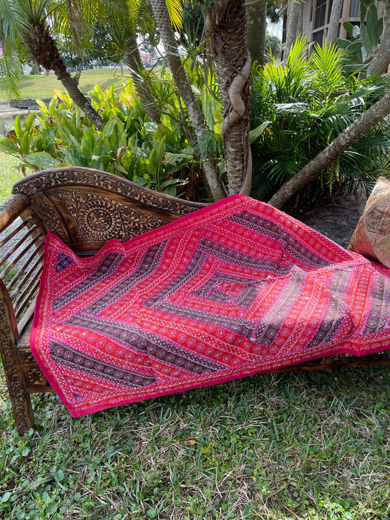 Pink and Purple Indian Tapestry – Bohemian Wall Hanging & Decorative Wall Art