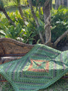 Indian Tapestry Green Vintage Antique Hand Embroidered Hand Work