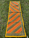 Moroccan Table Runner Orange/Green Sequin Ethnic Hand Made Embroidered
