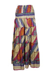 Maxi Skirt, Multicolor Strapless Dress, Floral Printed Recycled S/M