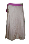 Wrap Skirt, 2 Layer Skirts, Purple Printed Indian Size