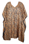 Kaftan Dresses, Tunic Caftan, Housedress, Peach Black Floral Size