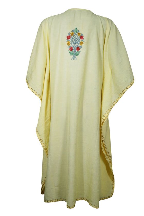 Kaftan for Women Buttermilk Embroidered Resort Wear L-3XL