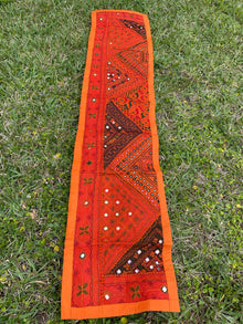  Banjara Embroidered Table Runner Orange Boho Chic Ethnic Patchwork