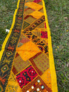 Banjara Yellow Patchwork Hand Embroidered Table Runner Wall Decor