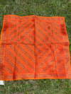 Ethnic Vintage Sari Indian Orange Sari Brocade Bohemian Decorative
