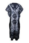 Boho Caftan Kaftan for Women Maxi Dress Black White Batik 4XL