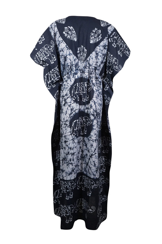Boho Caftan Kaftan for Women Maxi Dress Black White Batik 4XL