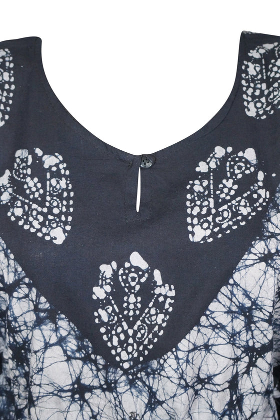 Boho Caftan Kaftan for Women Maxi Dress Black White Batik 4XL