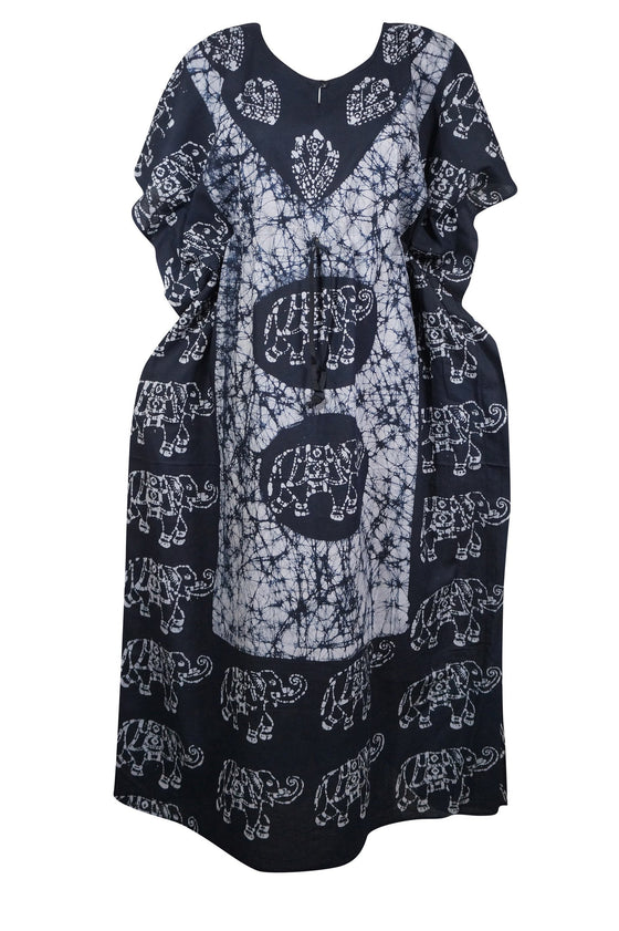 Boho Caftan Kaftan for Women Maxi Dress Black White Batik 4XL