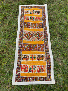  Ethnic Tribal Ivory Orange Patchwork Hand Made Table Runner