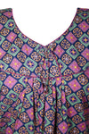 Maxi Dress, Pink Blue Kaftan Nightgown, Floral Print size