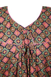 Maxi Dress, Caftan, Black Pink Floral Nightgown, Maternity size