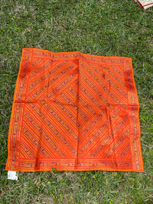  Ethnic Vintage Sari Indian Orange Sari Brocade Bohemian Decorative