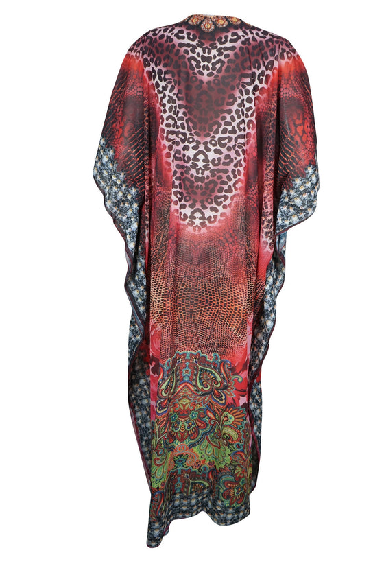Caftan Maxi Dress Sheer Kaftan for Women Pink  L-3X