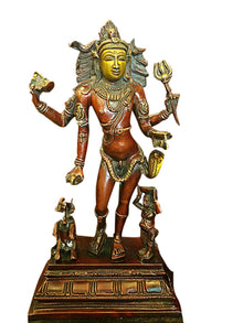  Bhikshasthana Shiva Brass Statue Yoga Room Temple Decoration Sculpture