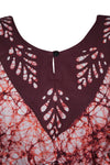 Kaftan Maxi Dress Summer Batik Maroon Caftan Kaftan Lounger L-3XL