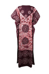 Caftan Maxi Dresses, Maternity Dress, Maroon White Summer L-3XL