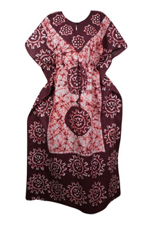 Kaftan Maxi Dress Beach Kaftan, Maroon L-3XL