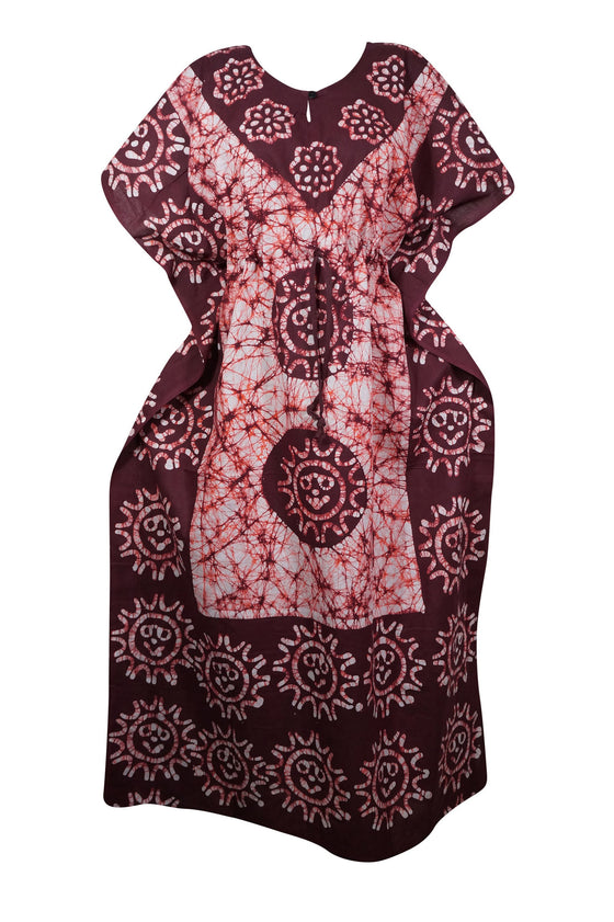 Kaftan Maxi Dress Beach Kaftan, Maroon L-3XL