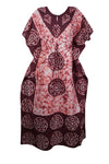 Kaftan Maxi Dress, Maroon Maternity House dresses, Cotton 3XL