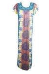 Maxi Dress, Maternity Dresses, Brown Blue Floral Printed L