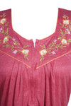 Nightgown Kaftan, Pink Nightdress, Maxi Caftan Casual Nightwear, M