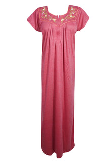  Nightgown Kaftan, Pink Nightdress, Maxi Caftan Casual Nightwear, M