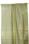 2 India Sari Curtains, Handmade Bed Canopy, Window Curtain Ivory Gold