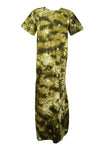 Maxi Dresses, Boho Cotton Night Dress, Green Tiedye L
