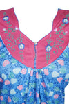 Wear Nighty, Blue Pink Night Dress, Lounger , L