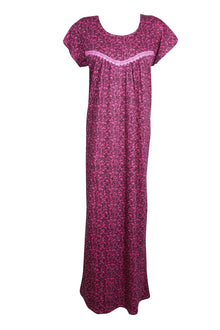  Maxi Kaftan Dress, Dark Pink Printed Cap Sleeves size